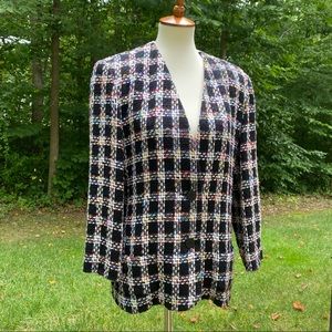 Jaeger Vintage Plaid Oversized Jacket Blazer Made In Great Britain